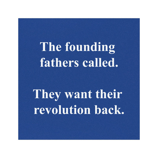 The founding fathers called. They want their revolution back. | Car Magnet